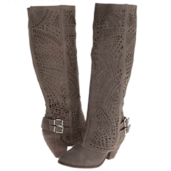New $164 NAUGHTY MONKEY FAST TIMES LASER CUT PERFORATED LEATHER SLOUCH BOOTS 7.5 - Picture 4 of 9